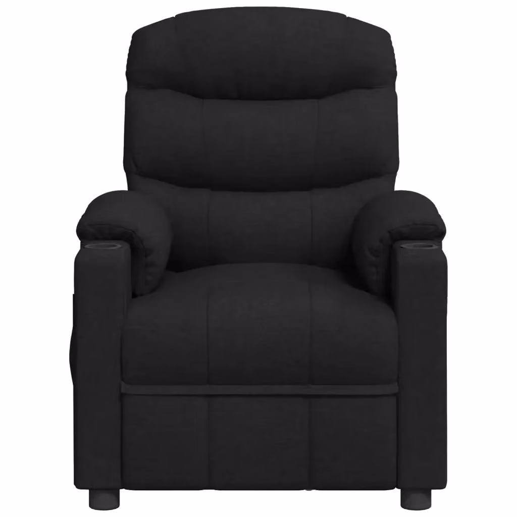 Poltrona relax elettrica vidaXL in tessuto nero con braccioli e struttura in legno e metallo – 2