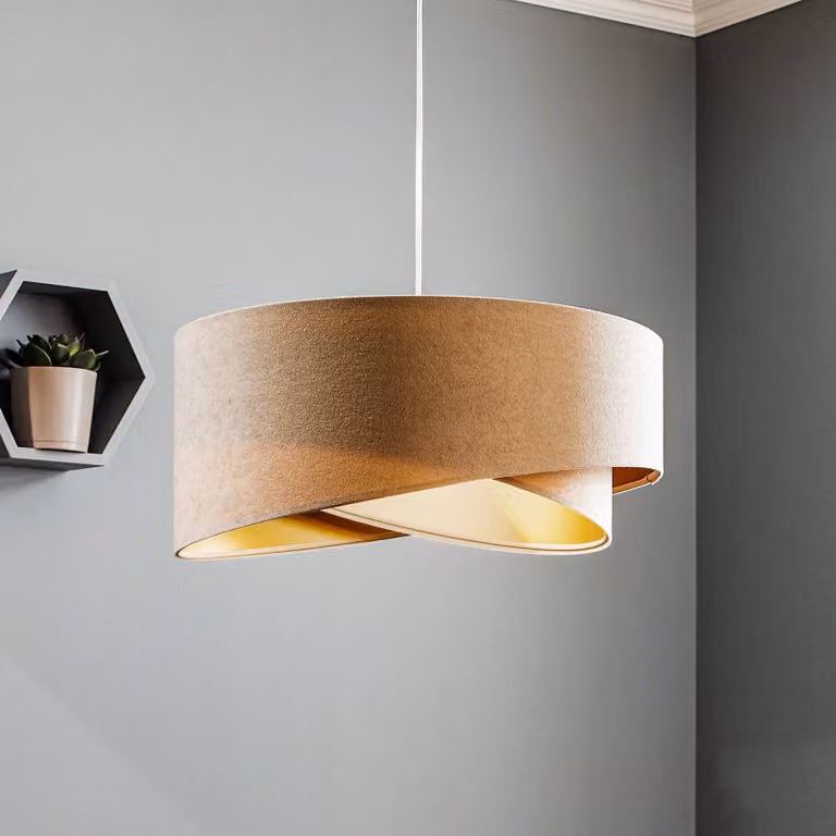 Lampada a sospensione Vivien Maco Design, dimmerabile, Crema / Ambra, Soggiorno / Sala da pranzo, Tessuto / Stoffa / Seta, Moderno, Lampada a sospensione