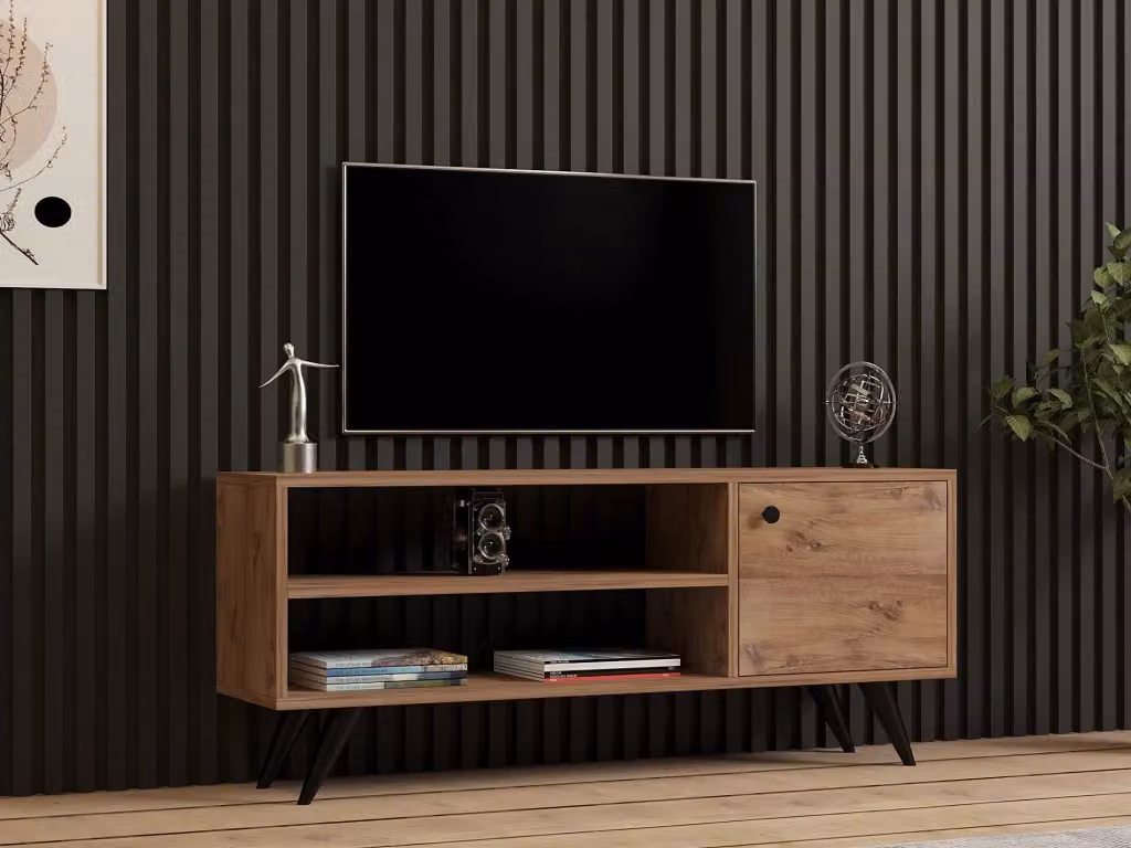 Mobile TV Jena in legno di pino color marrone per soggiorno moderno L: 120 cm, P: 50 cm, H: 40 cm – 2