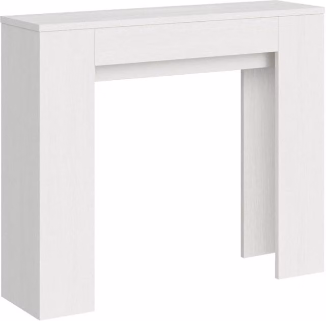 Consolle Allungabile 90x25/181 cm Pannelli in Nobilitato Slick Bianco Frassino