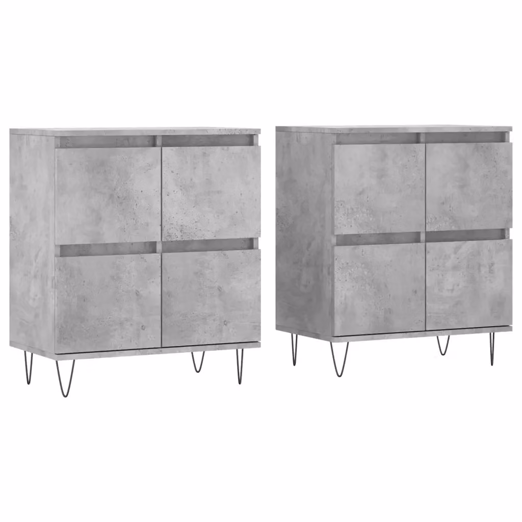 Set di 2 credenze vidaXL in legno e metallo grigio per sala da pranzo, modello a parete – 2