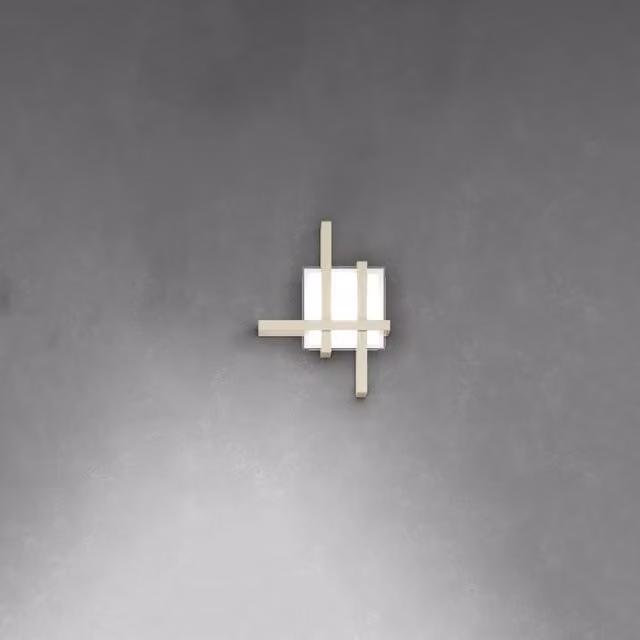 Plafoniera Industrial-Minimal Cross Top Light in Metallo Sabbia e Vetro Bianco, 2 Luci E27, Diametro: 50 cm