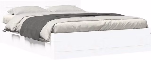 Letto matrimoniale | Letto per adulti | Giroletto con Testiera senza Materasso Bianco 160x200 cm