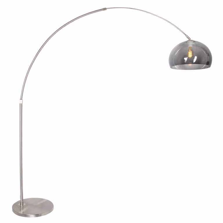 Lampada da terra - acciaio - Sparkled Light - plastica metallo - lampada ad arco - E27 - 9879ST - Steinhauer