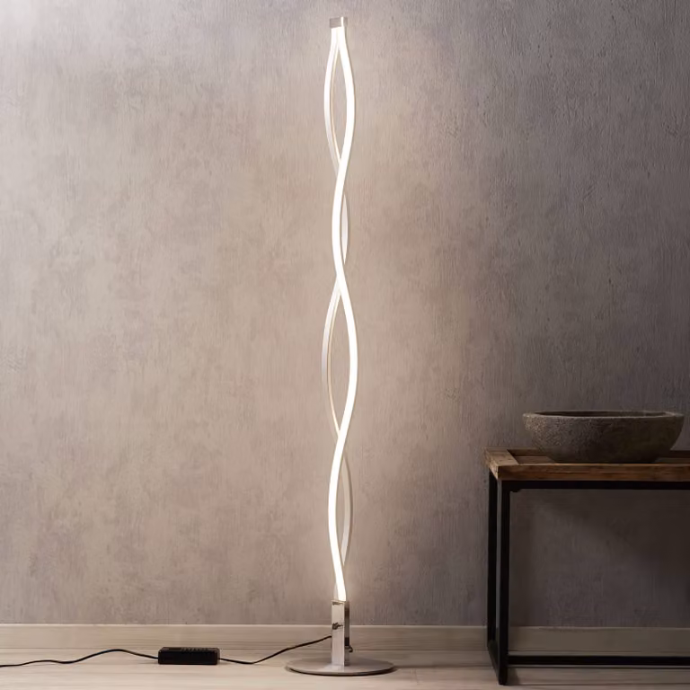 Mantra Iluminación Lampada da terra a LED SAHARA, Cromo / Argento, Soggiorno / Sala da pranzo, Metallo, Moderno, Lampada LED da terra