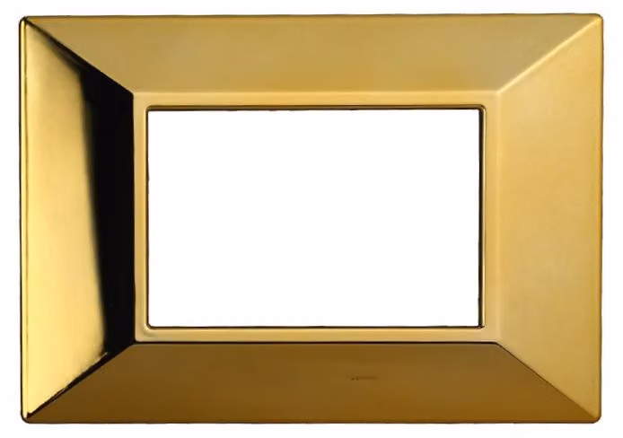 ETTROIT AN90312 Placca Piramide 3P Serie MOON Colore Oro Lucido Compatibile Con Bticino Axolute