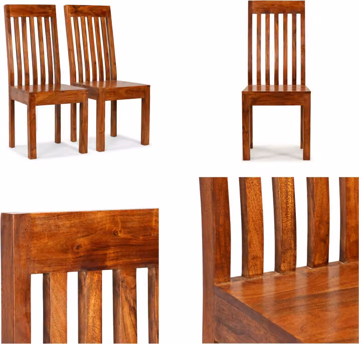vidaXL Sedie da pranzo 2 pz. Legno massiccio con finitura color miele - Sedia da sala da pranzo - Sedie da sala da pranzo - Sedia da sala da pranzo in legno - Sedie da sala da pranzo in legno