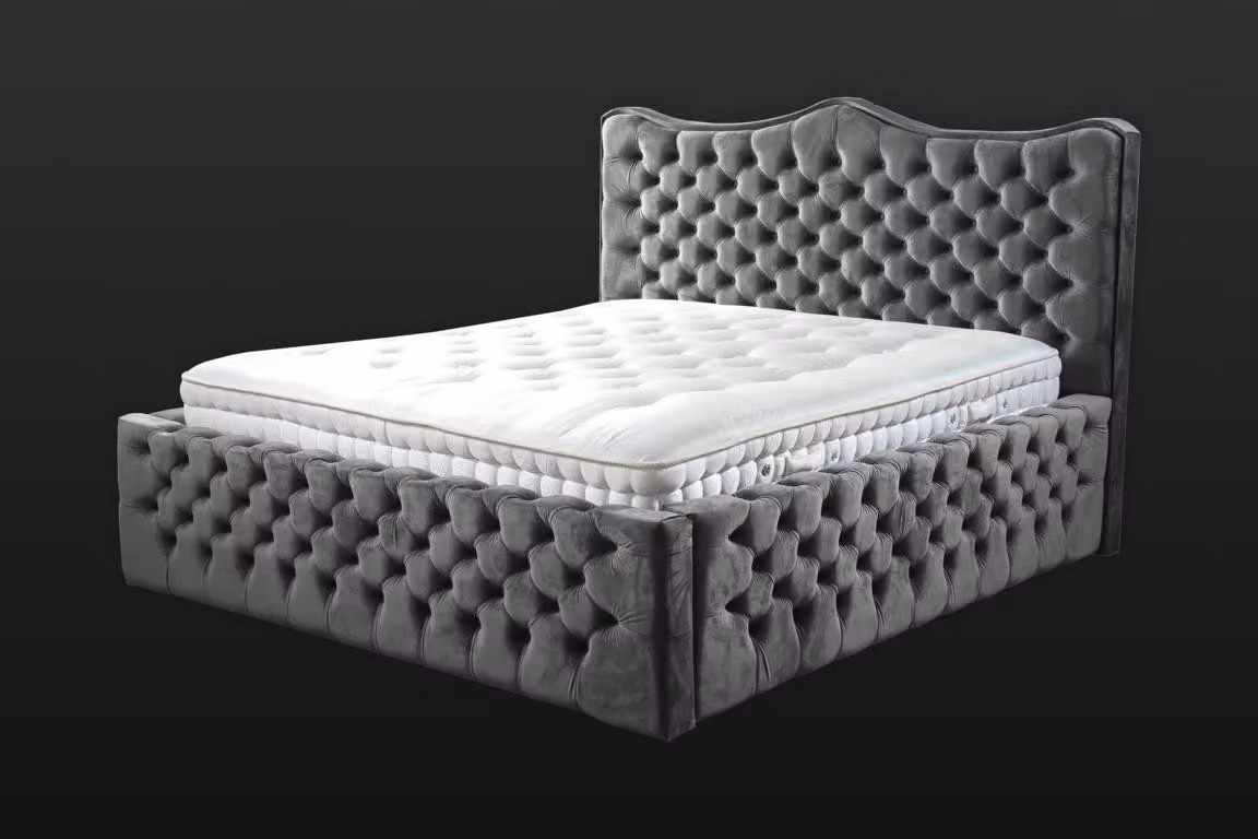 Chesterfield Bett Samt Betten Doppelbett 160x200 Design Hotel Einrichtung