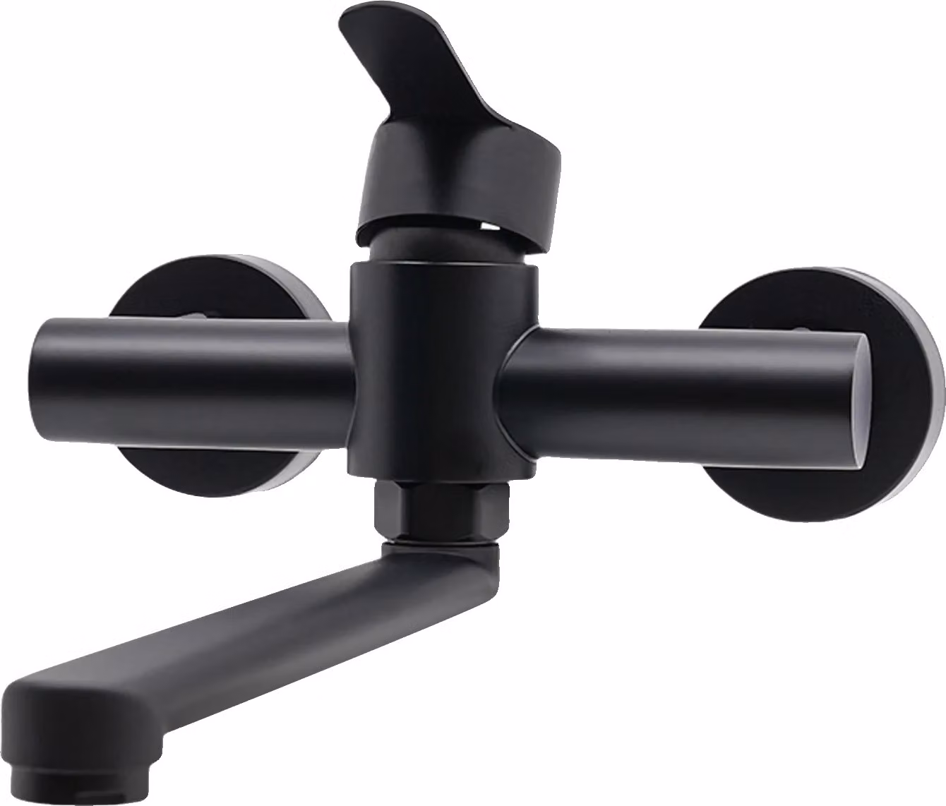 Rubinetto da parete per cucina, corpo in acciaio inossidabile, bocca girevole a 360°, miscelatore caldo/freddo, nero