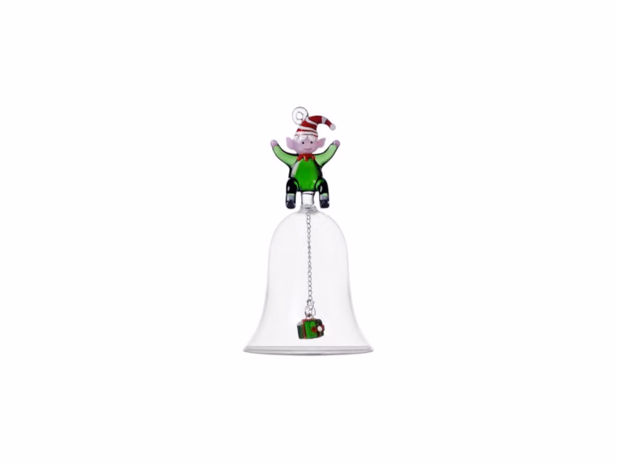 Christmas Tales Oggetto Decorativo Campana - Elfo Verde con Regalo