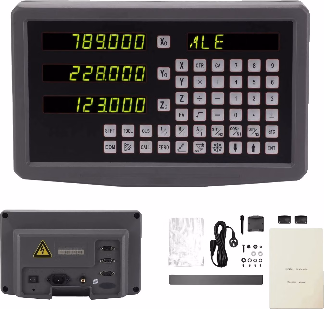display digitale DRO a 3 assi, risoluzione 5µm, lunghezza scala flessibile, solo DRO a 3 assi