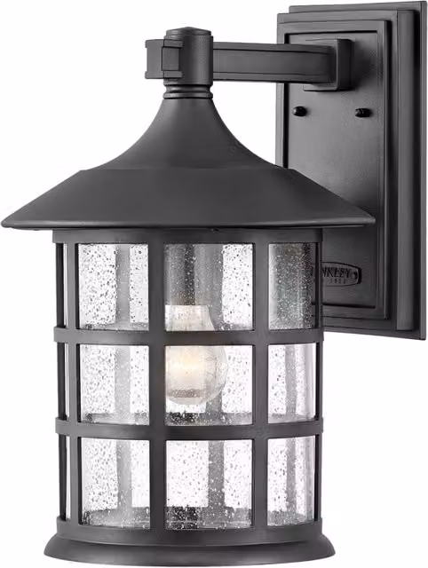 Applique esterna Freeport nera testurizzata E27 60W Hinkley