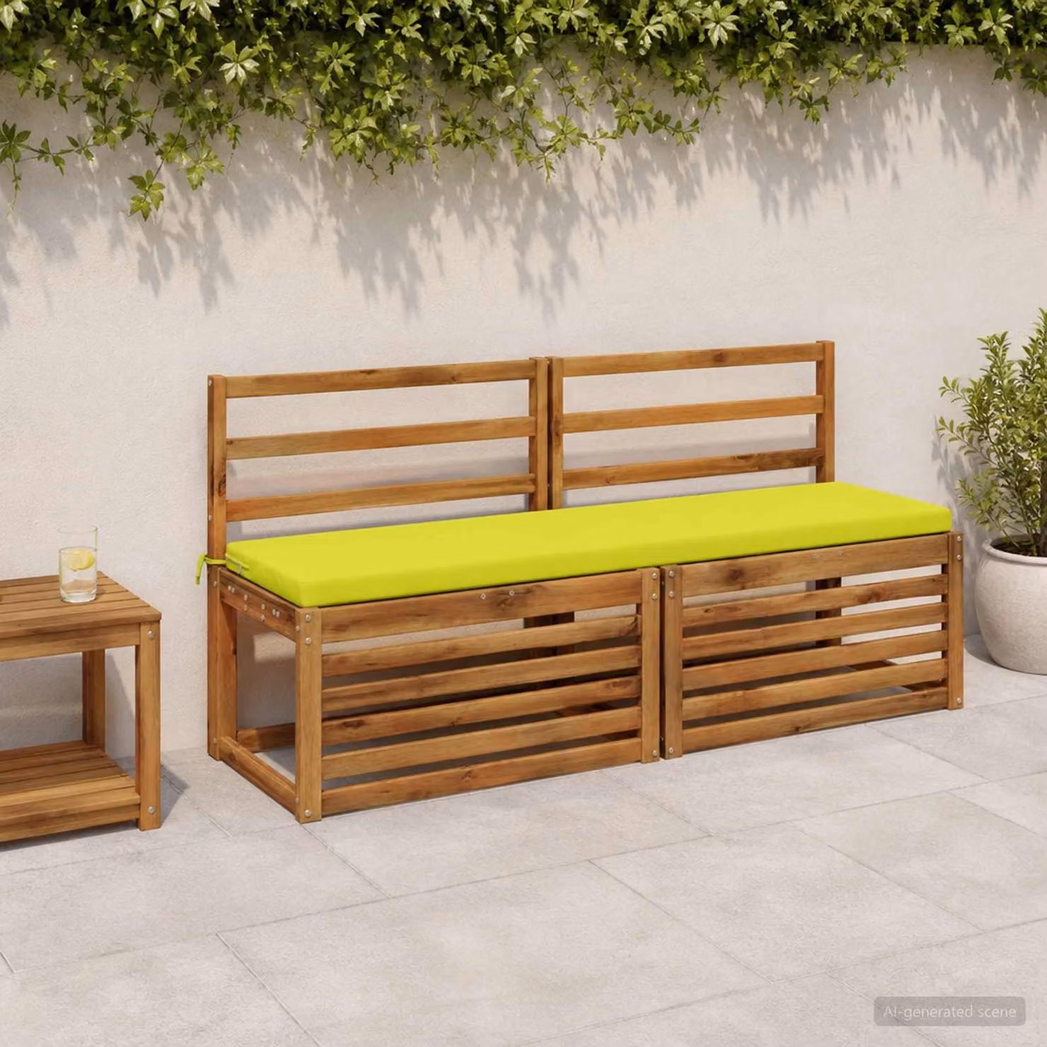 Cuscino per panchina vidaXL SOEST verde brillante in poliestere con rivestimento rimovibile e resistenza ai raggi UV
