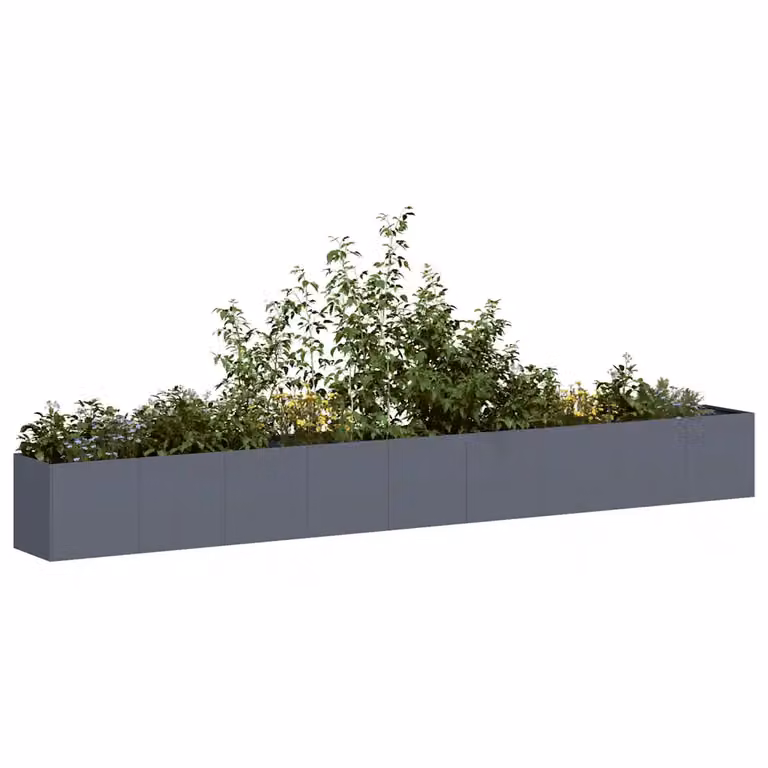 Fioriera vidaXL in acciaio color antracite L: 360 cm, P: 40 cm, H: 40 cm