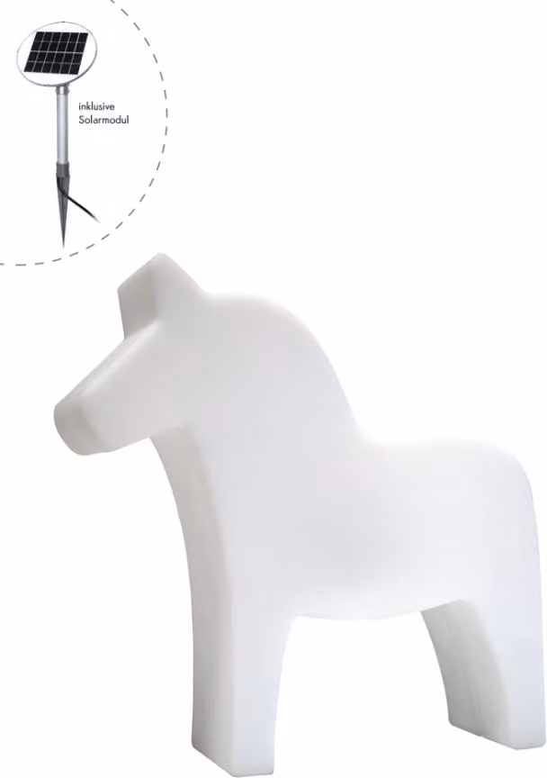 8 stagioni - Motivo luce Cavallo Dala brillante 43 cm bianco Solare