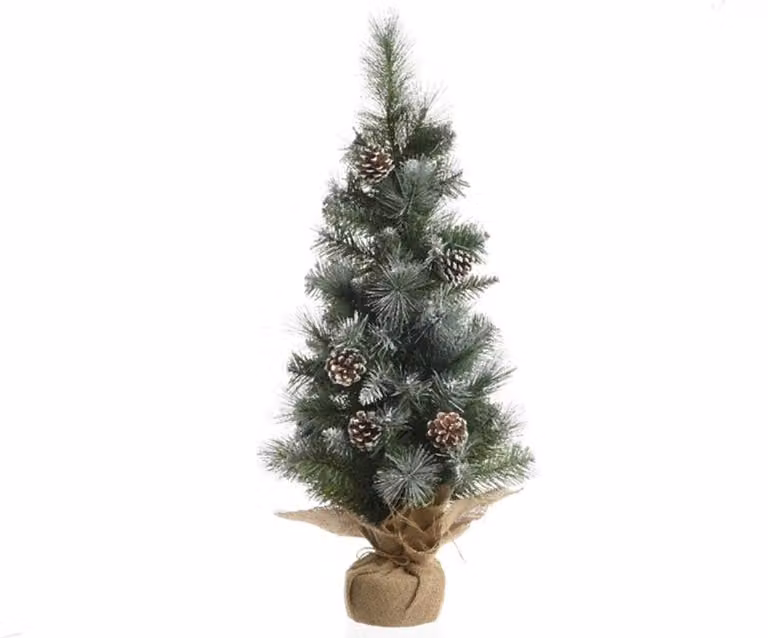 Albero di Natale glassato 60 cm con decorazioni