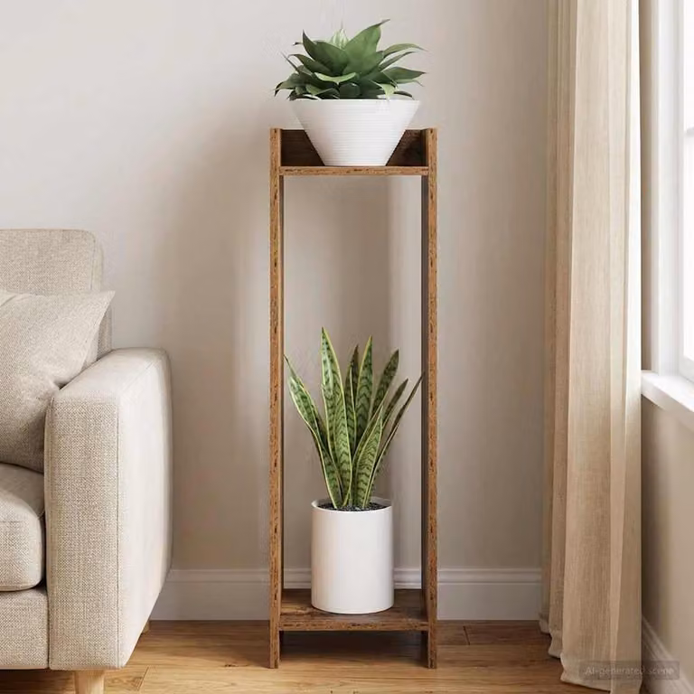 Supporto per piante vidaXL in legno marrone, L/P/H: 30 x 30 x 100 cm