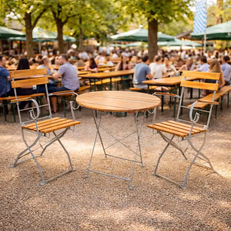 set da 3 pezzi per giardino della birra Mobili da giardino della birra in acacia Ø80cm
