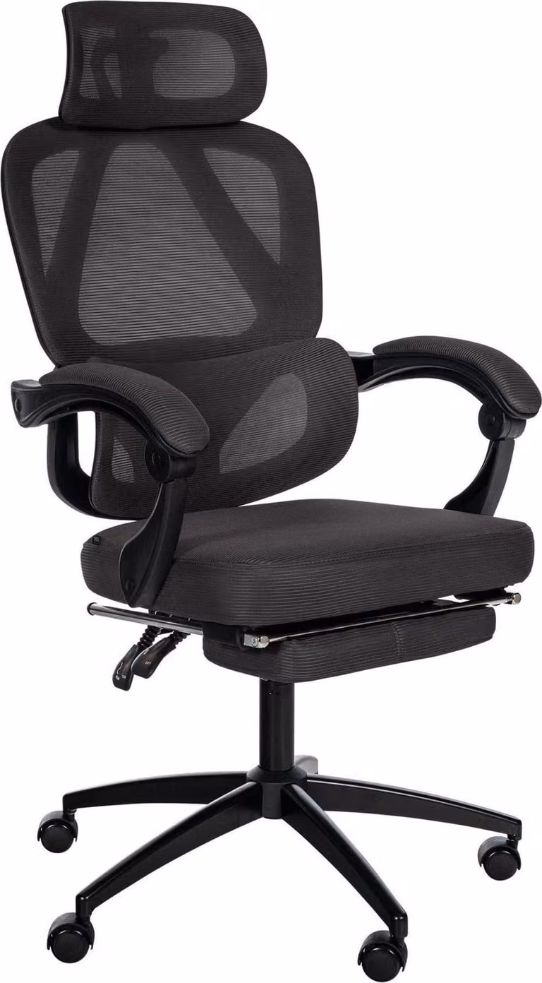 Sedia da ufficio ergonomica - Sedia da ufficio - Design a rete appropriato, massimo comfort | Colore: Nero