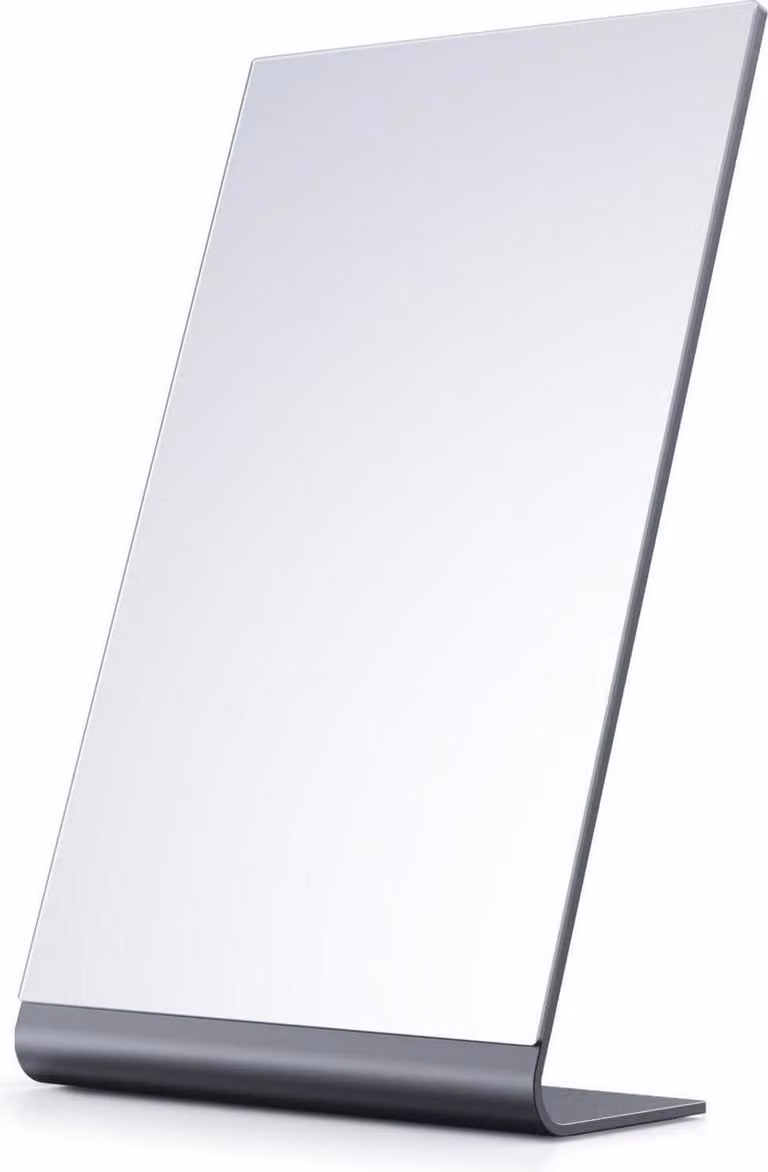 NEZZOE specchio cosmetico specchio per il trucco 30cm specchio da tavolo in alluminio argento