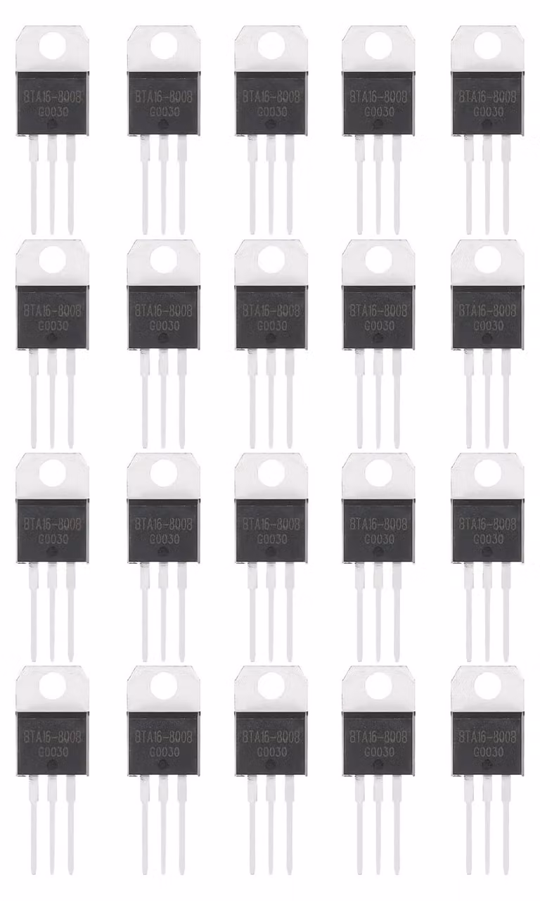 Tiristori bidirezionali BTA16-800B, confezione da 20 pezzi, involucro TO-220, 800 V, 16 A