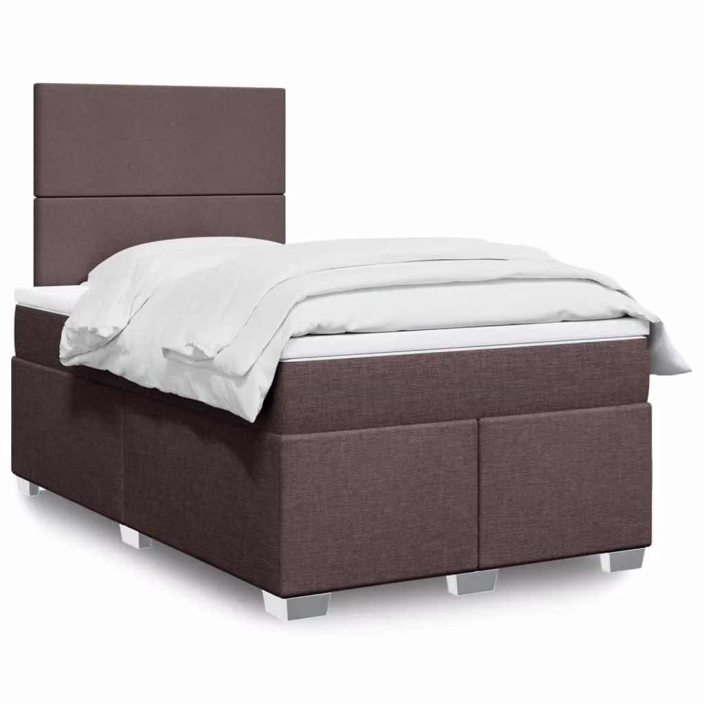 Maison Exclusive - Letto boxspring con materasso marrone scuro 120x190 cm tessuto