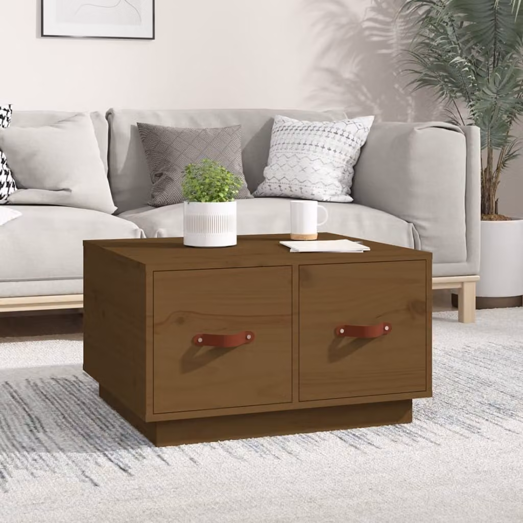 Maison Exclusive - Tavolino da caffè color miele, 60x53x35 cm, in legno massello di pino