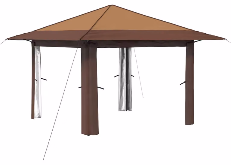 Gazebo senza pareti, color beige e marrone