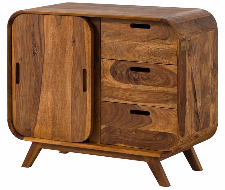 MASSIVMOEBEL24 | MAILAND #100 Credenza in legno di sheesham - laccato / marrone chiaro 90x40x75