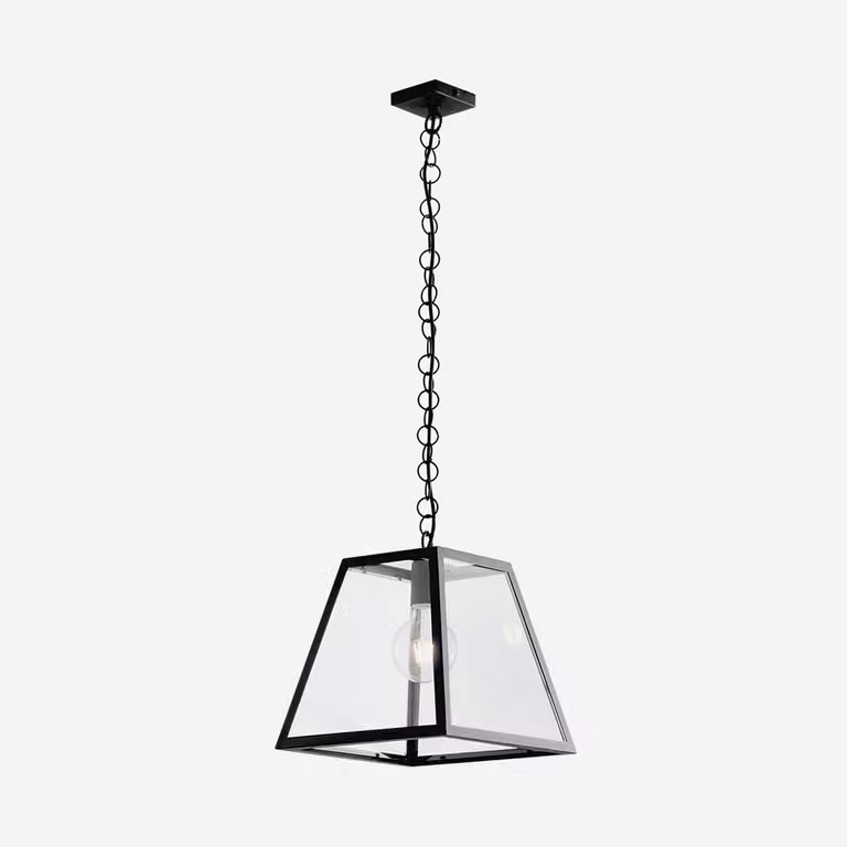 Lampada a sospensione LEXINGTON in metallo nero e vetro