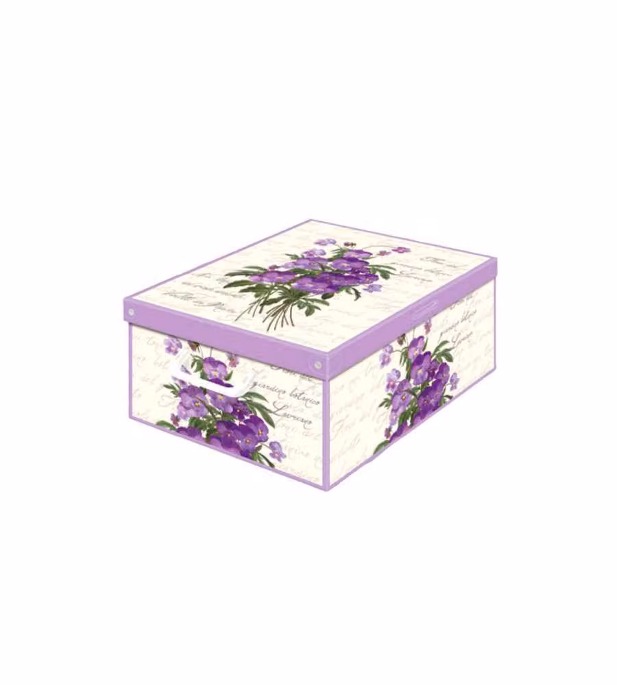 Lavatelli Scatola Componibile Violette 39x50x24 cm Cartone Decorato