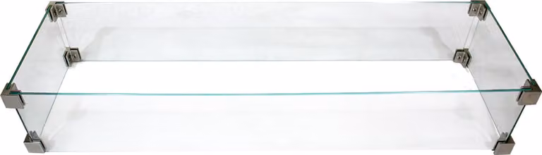 ELEMENTI Feuerschutz Glasumrandung inkl. Edelstahlverbinder 109 × 33 × 18 cm