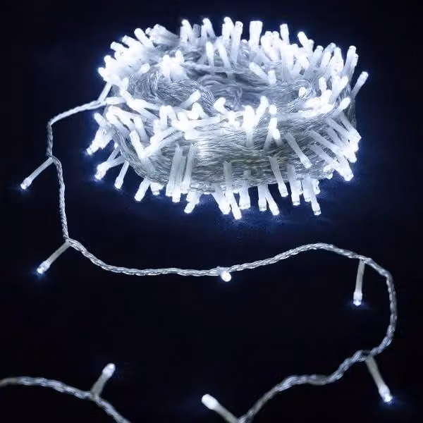 Catena luminosa a LED, piatta, 10 metri, luce bianca fredda, a bassa tensione, per decorazioni