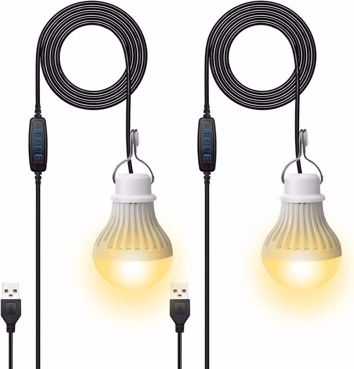 2 lampade da campeggio a LED USB da 7 W, dimmerabili, 2700-5000 K
