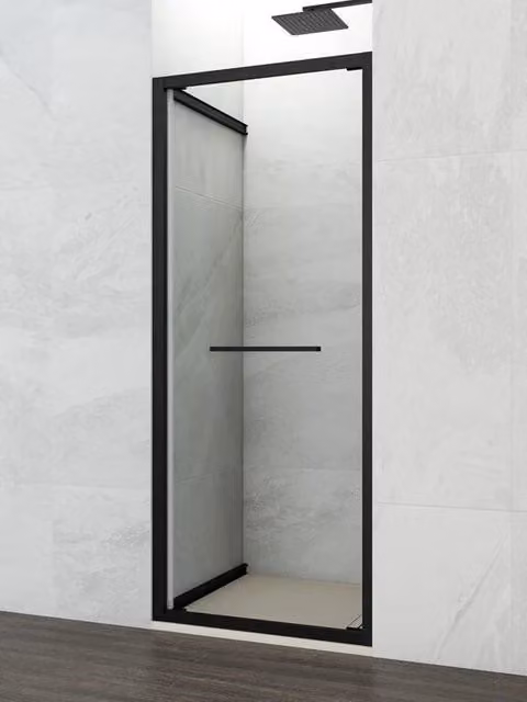 Box doccia frontale SPAZIO porta battente 70 cm (68-69.5) nero opaco