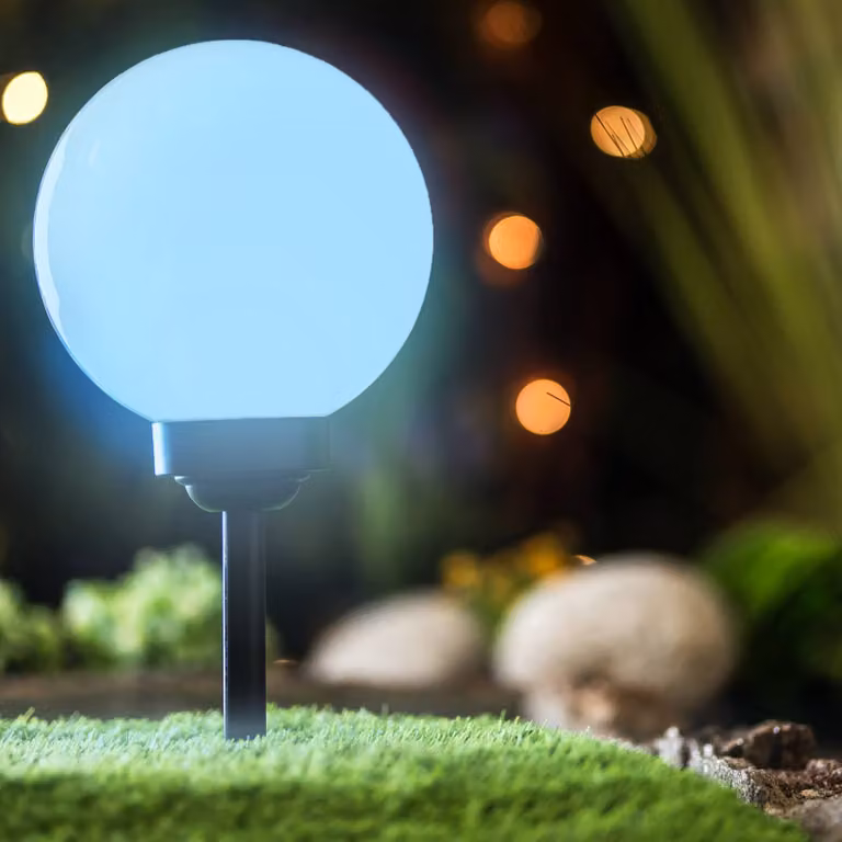 LUMILED luce solare LED a globo per giardino esterno con picchetto a terra RGB multicolore ∅20 IP44 luce da giardino a globo luce da esterno lampada da terra luce da sentiero