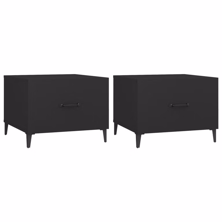 Tavolini da Salotto Gambe in Metallo 2 pz Neri 50x50x40 cm