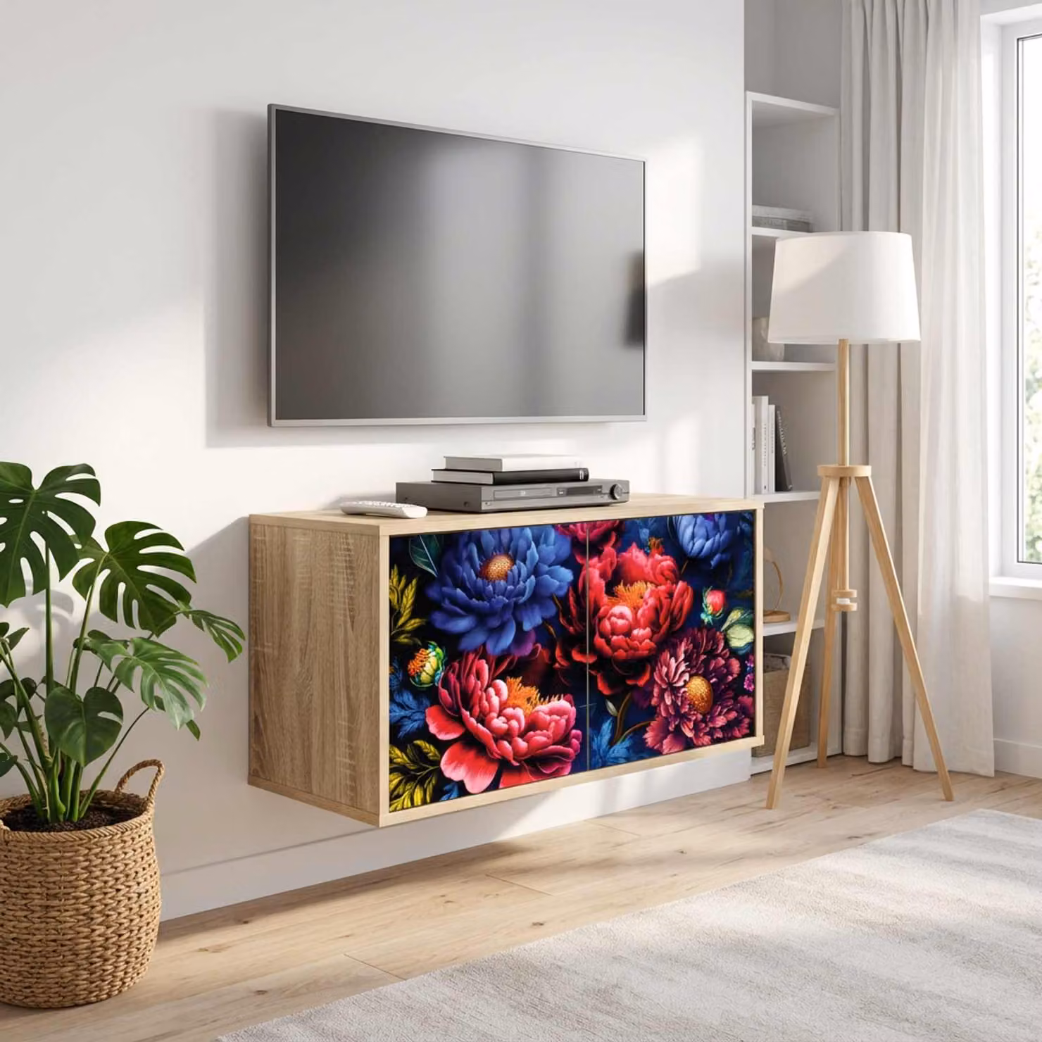 Mobile TV da parete vidaXL KIEL in Rovere Sonoma, L 69 x P 33 x H 40 cm