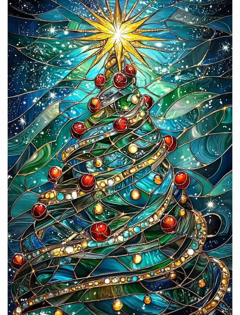 Kit per Diamond Painting a forma di albero di Natale, dimensioni 30x40 cm
