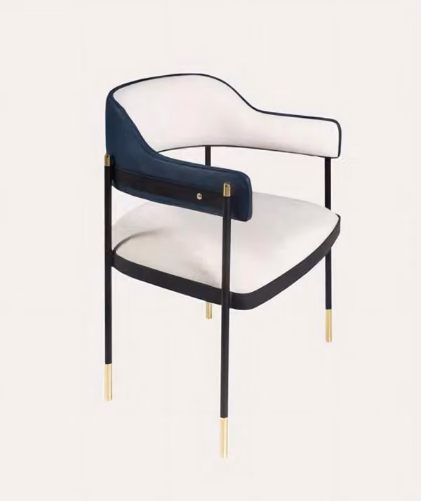 Esszimmerstuhl Blau Weiß Holz Stilvoll Modern Bequem Hochwertig Zeitlos Elegant