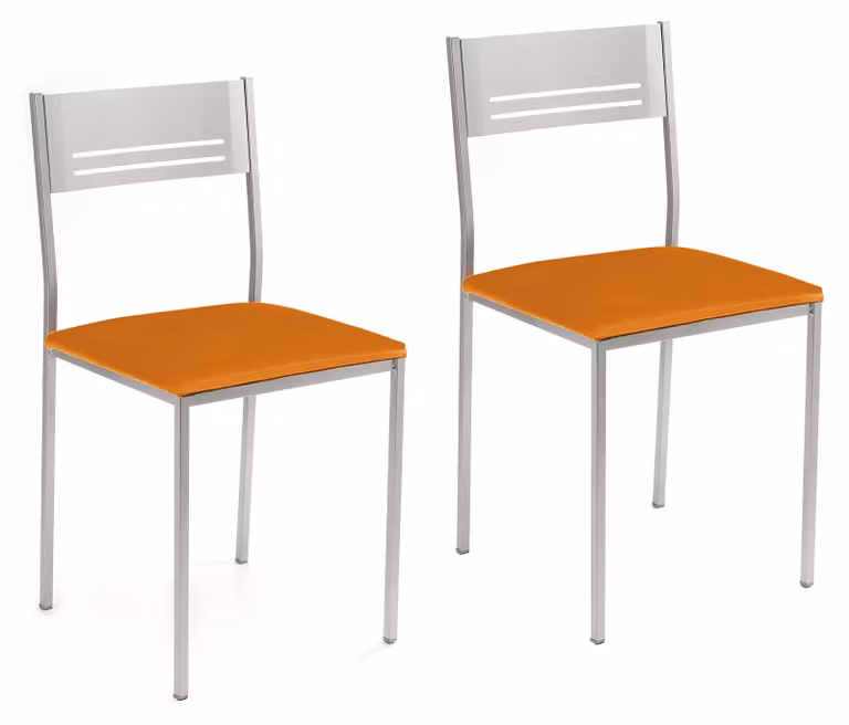 2 sedie da cucina, in metallo, con rivestimento in ecopelle, altezza seduta 45 cm, colore blu