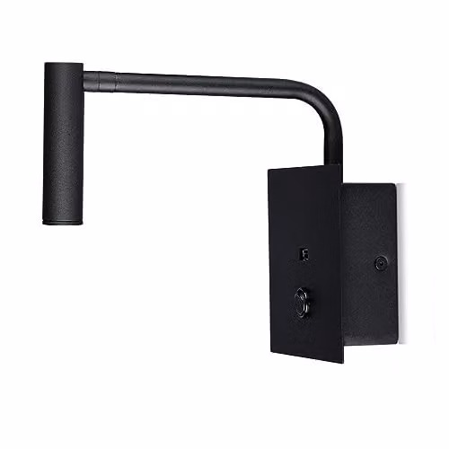 Applique da Hotel per Lettura LED 3W con Interruttore Porta USB Colore Nero 3000K