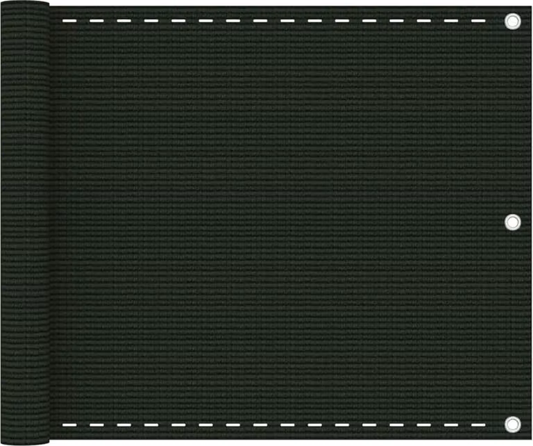 The Living Store Schermo privacy per balcone verde scuro 75x300 cm HDPE