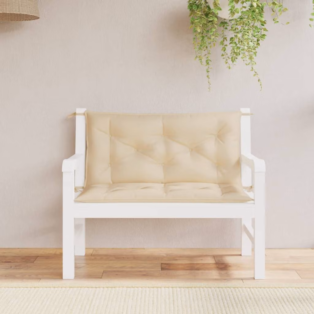Set di 2 cuscini per panca da giardino vidaXL beige in tessuto Oxford impermeabile e traspirante L 100 cm x P 50 cm x H 7 cm