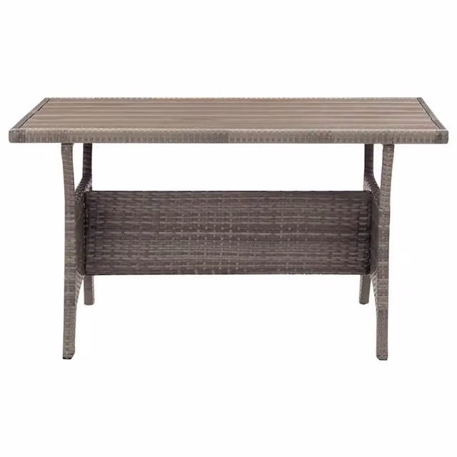 Tavolo da Giardino | Tavolino da esterno Grigio 120x70x66 cm in Polyrattan