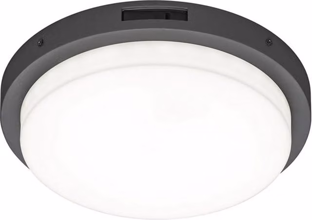 Plafoniera LED rotonda Trio Leuchten BERMEJO antracite con sensore di movimento e protezione IP54