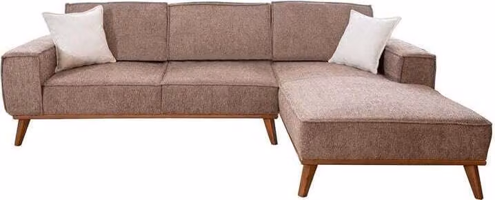 Einfarbiges Ecksofa Wohnzimmer Polstersofa Designer Textil Luxus Couch