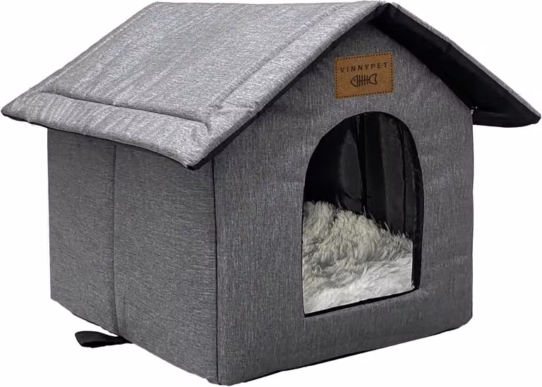 Cuccia per gatti, dimensioni 45 x 40 x 45 cm, impermeabile, con cuscino in peluche, adatta per l'uso esterno