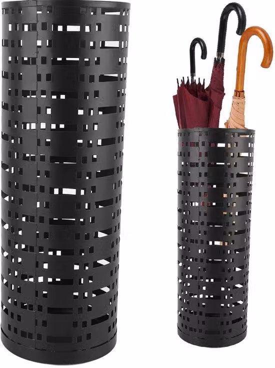 Portaoggetti metallico per ingresso, colore nero - Design salvaspazio - Struttura metallica compatta - Ideale per ingresso/atrio - Organizer elegante