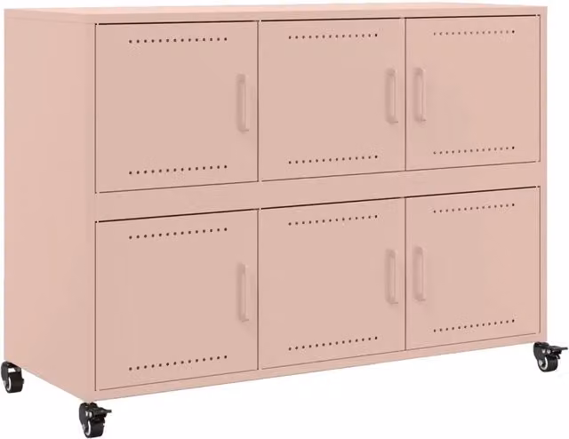 Credenza | Madia | Buffet da pranzo | Armadio da pranzo Rosa 100,5x39x72 cm in Acciaio